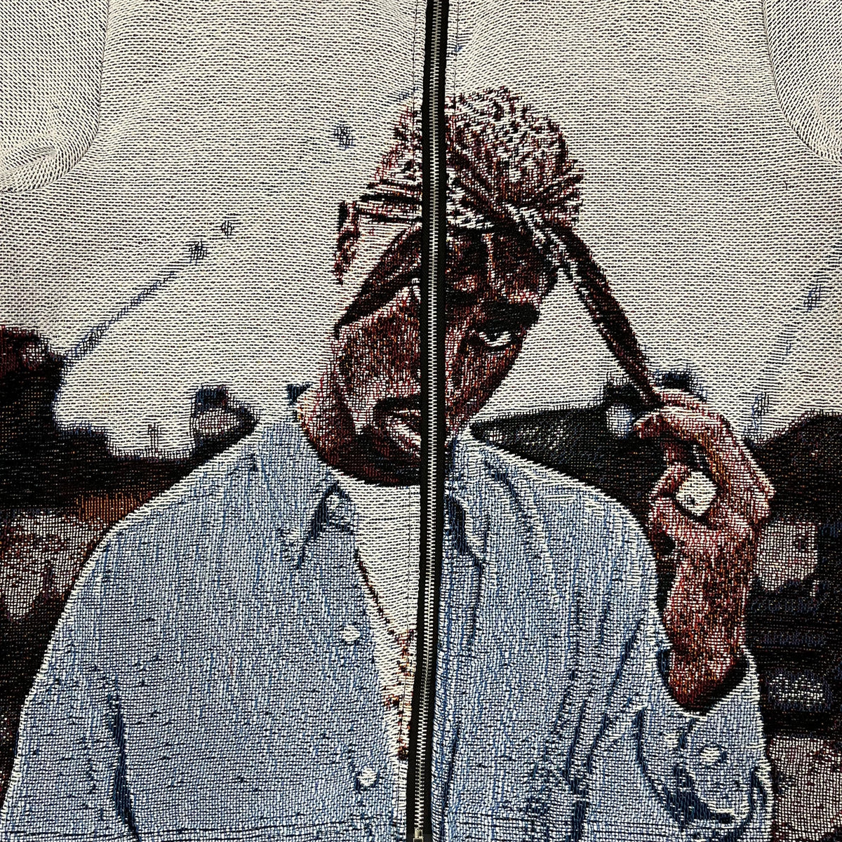 RDMCLOTHINGART tapestry hoodie BLUE 2PAC TAPESTRY TEE